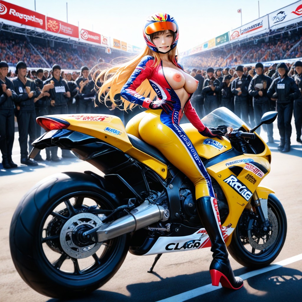 Motorbike Race Event, Sexy Idol, Poitrine Moyenne Porno IA Hentai