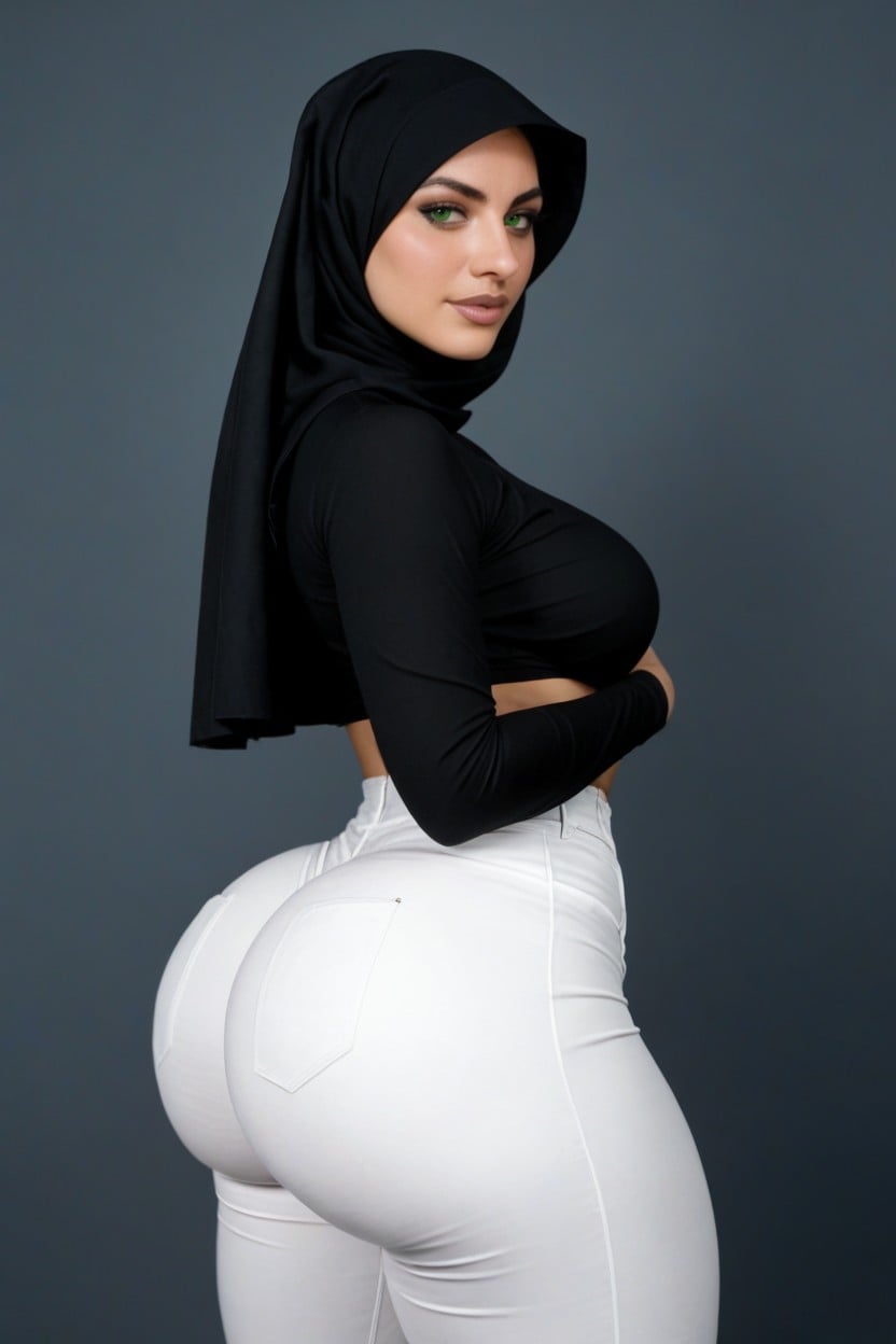 Massive Round Ass, Extra Thicc, Kneeling AI Porn