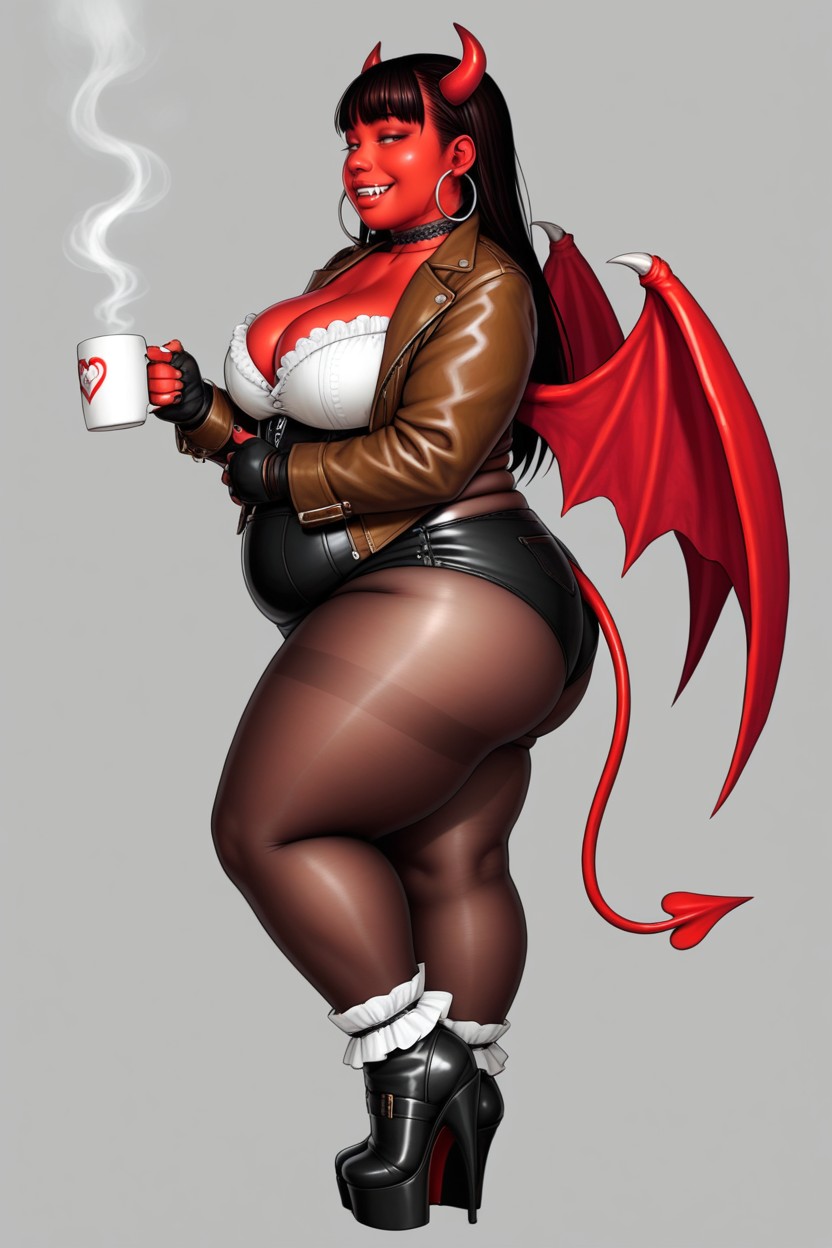 Tall, 멜빵, 단순 배경 BBW AI 야짤