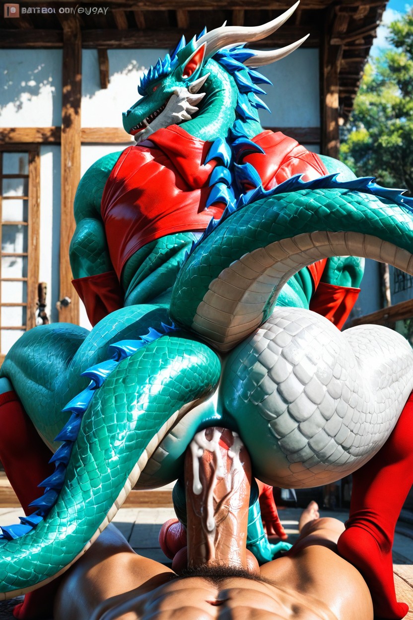 Dragon Squatting On Top Of The Dragon's, Dragon Gay, Gay Dragon AI Gay Porn