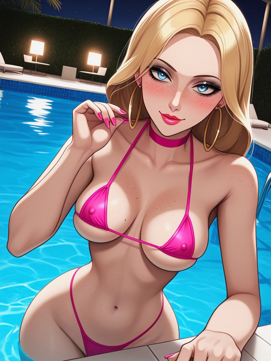 Pawg, Long Pink Nails, Micro Bikini Hentai IA