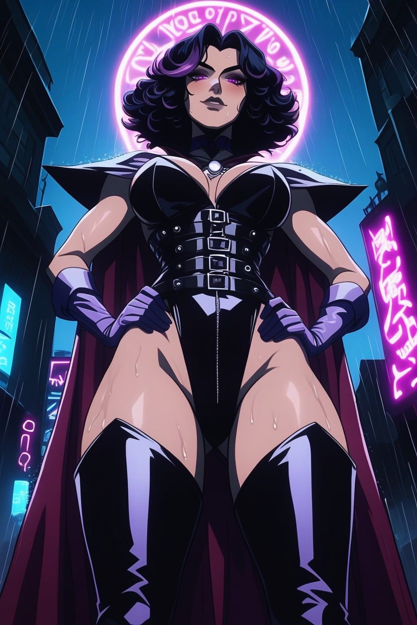 Hands On Hips, Leggings, Thigh High Healed Boots AI Porn