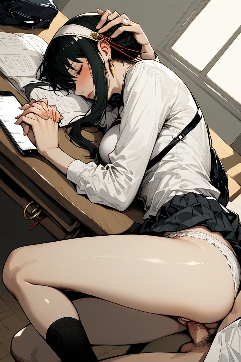Notebooks, Pussy Visible, Medium Breast Hentai AI Porn