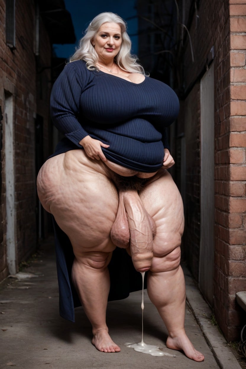 Gabardina, Big Belly, Cellulite Legs Porno IA