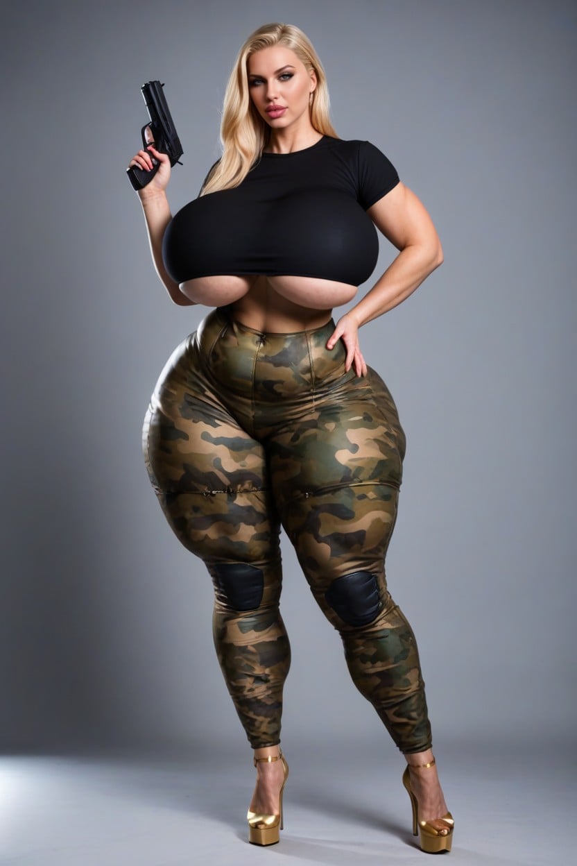 Extremely Tight Butt, Full Body Armor, Exposed Navel AI Porn