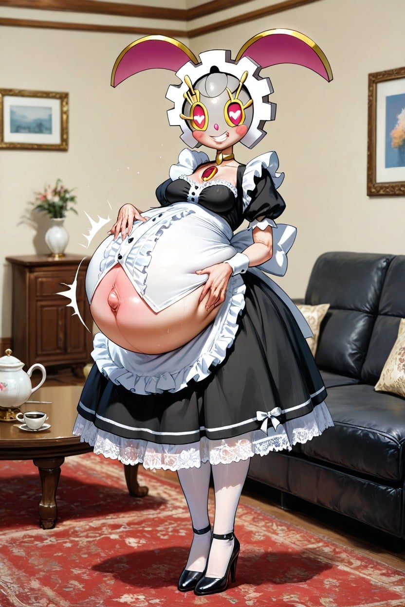 Massive Hyper Pregnant Belly, Small Ass, Very Lean Body AI Porn