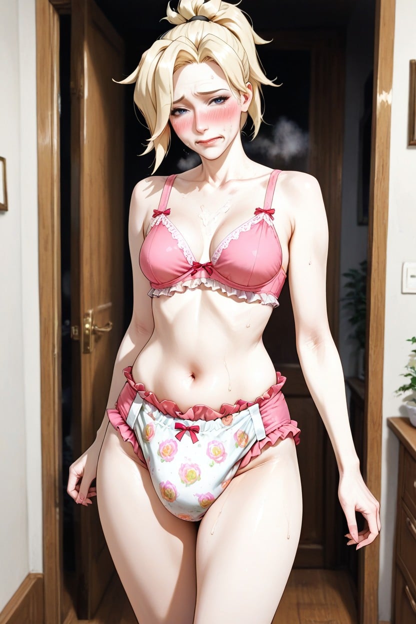 Small Ass, Wearing Frilly Pink Top, Cosplay AI Porn