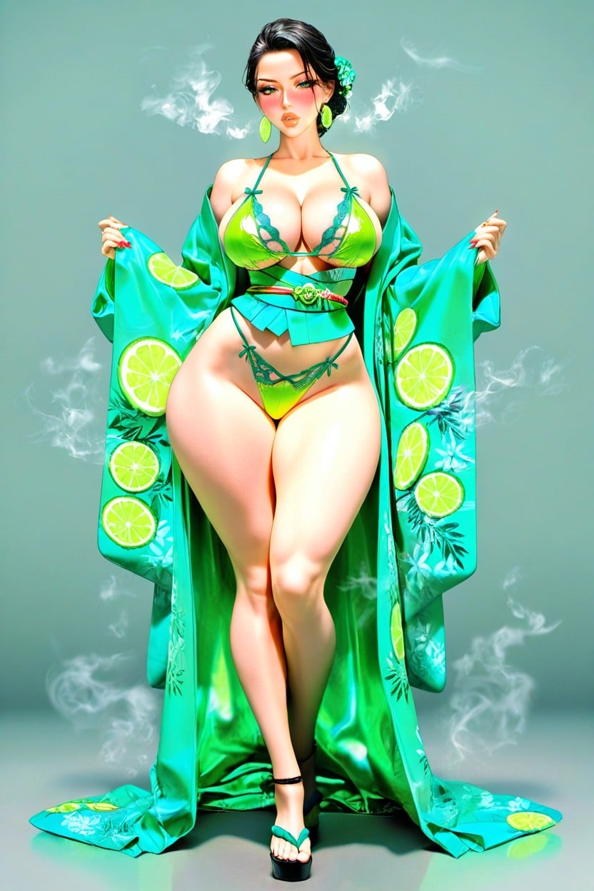 Rounded Ass, Perfect Figure, Kimono AI Porn