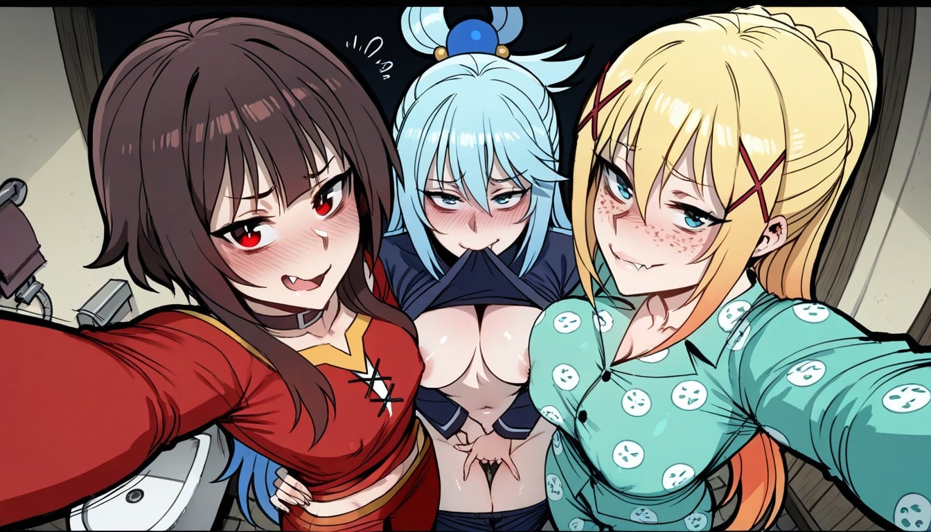 Navel, Bathroom, Puffy Vulva Hentai IA