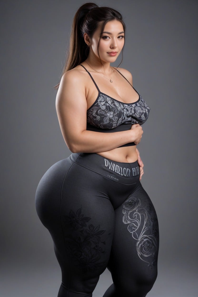 Gigantic Hips, Disproportionately Fat Hyper Arms, Small Breasts AI Porn