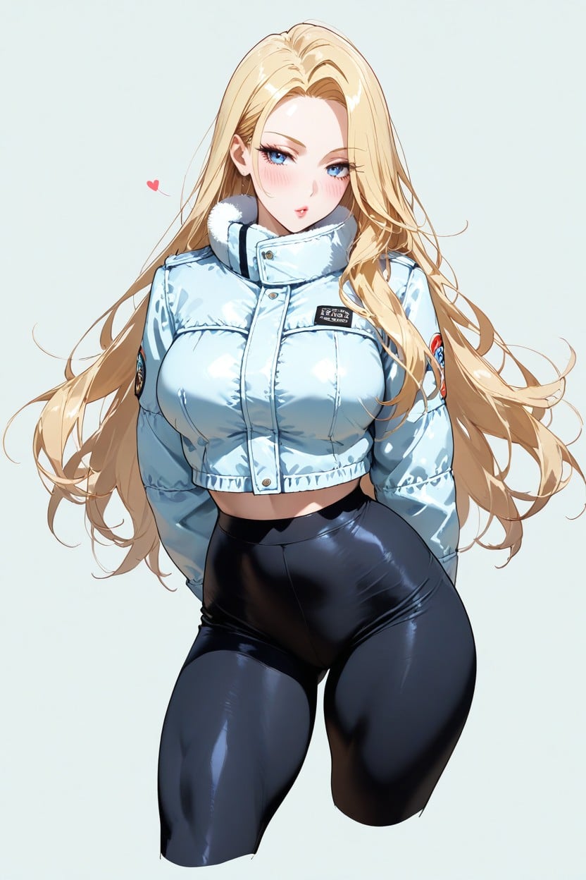 Light Makeup, Blush, Blonde Hair AI Porn