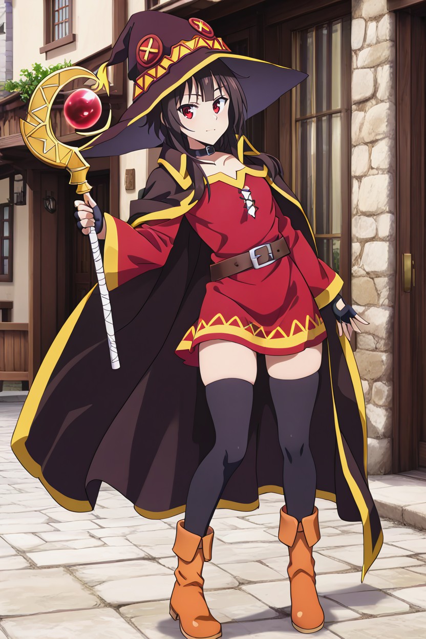 Megumin’s Outfit Is Iconic And Easily Recognizable She Wears A Large, Full Body, Bubble Butt Hentai AI Porn