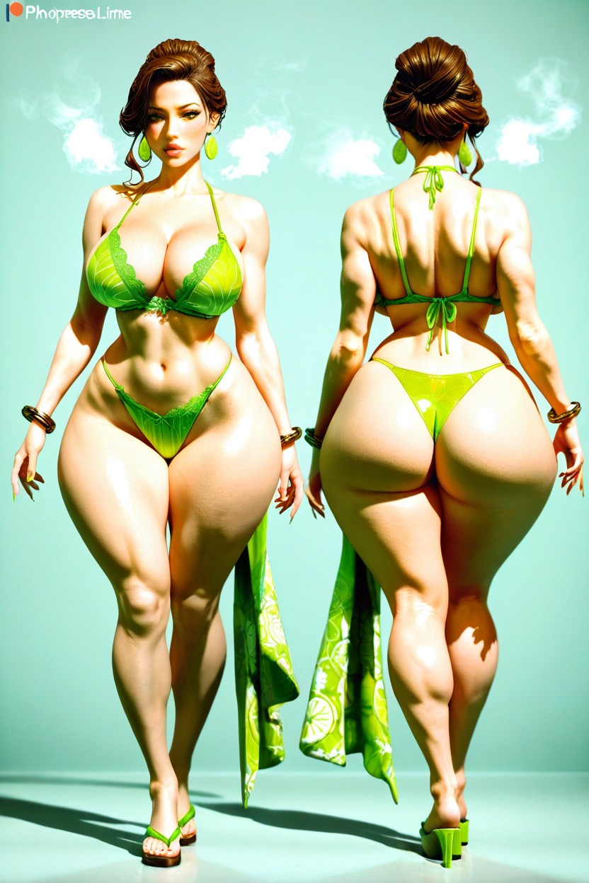 Lime Neon Bikini, Extremely Waist, 18+ Porno IA