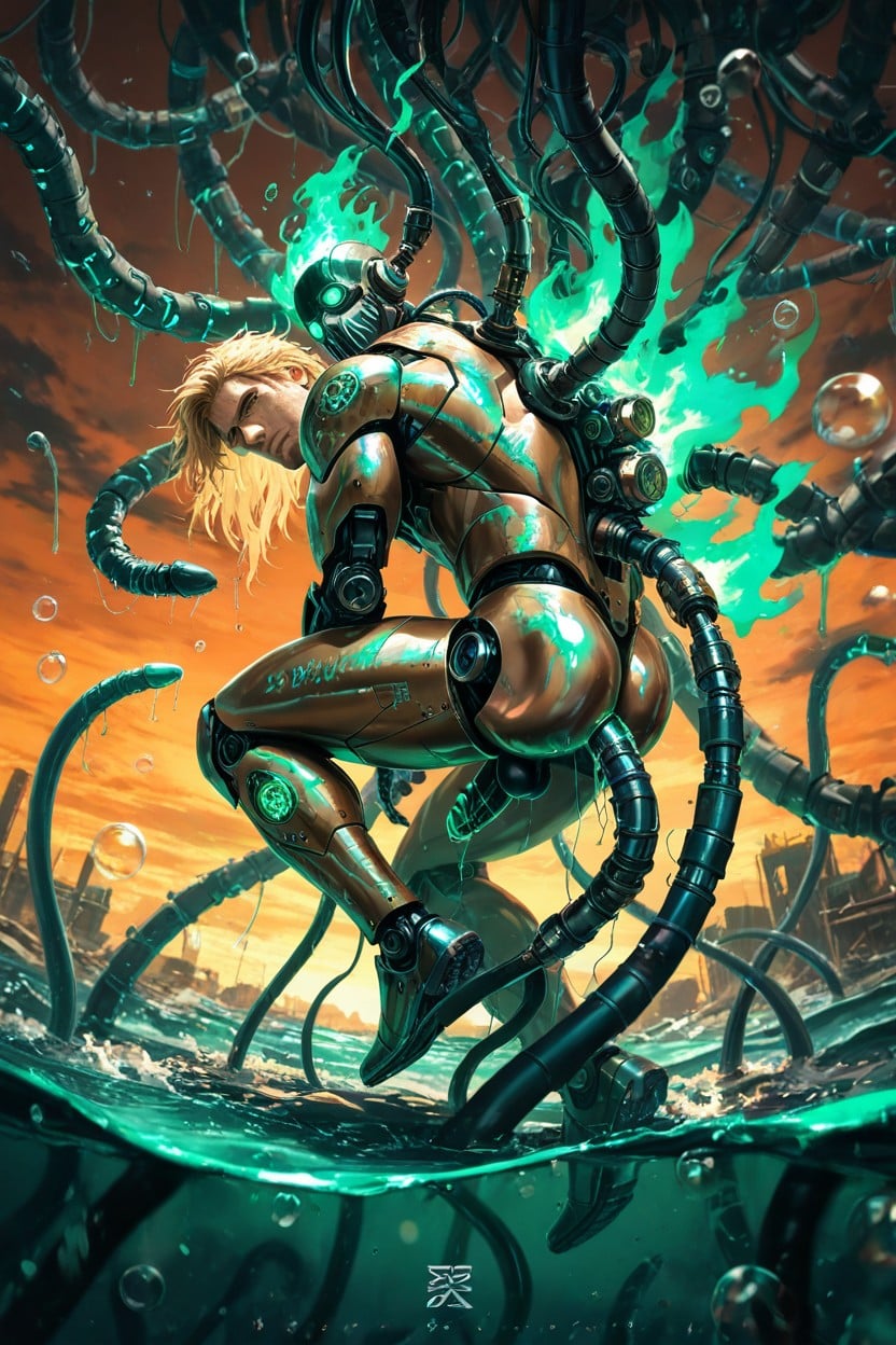 High Tech, Fucked By Robotic Tentacles, Ultra High Res Porno IA Gay