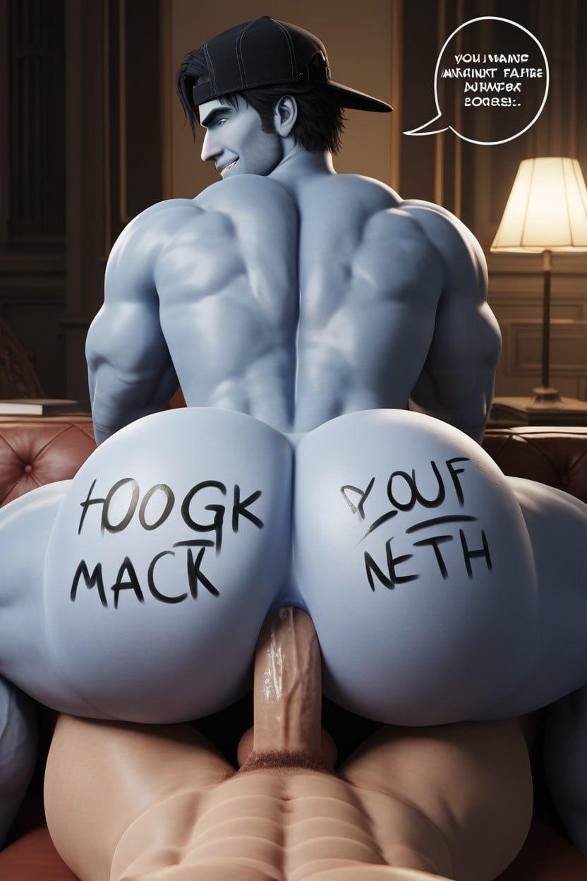 Bottom Looks Evil, 근육질 체형, Muscular 게이 AI 야짤