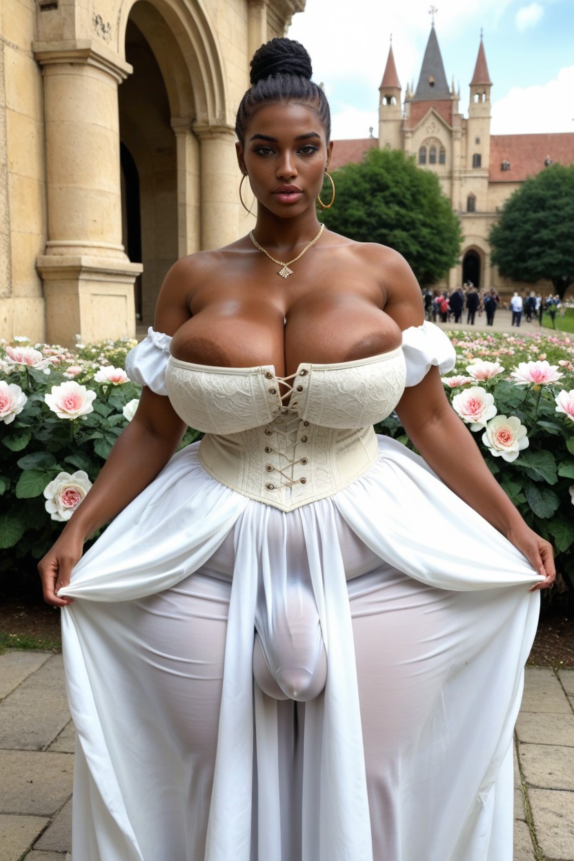 Detailed Face, Bulging Ass, Deep Cleavage Shemale AI Porn
