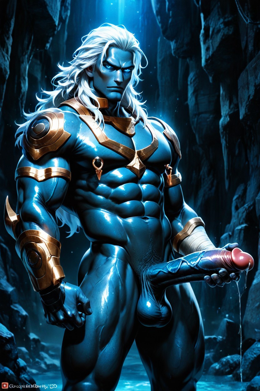 Blue Eyes, Masturbation, Misty Sci Fi Chamber His Back Is To The Viewer Porno IA Gay