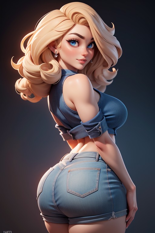 Large Breasts, Sleeveless T-shirt, Tall Thick And Curvy Body Hentai AI Porn