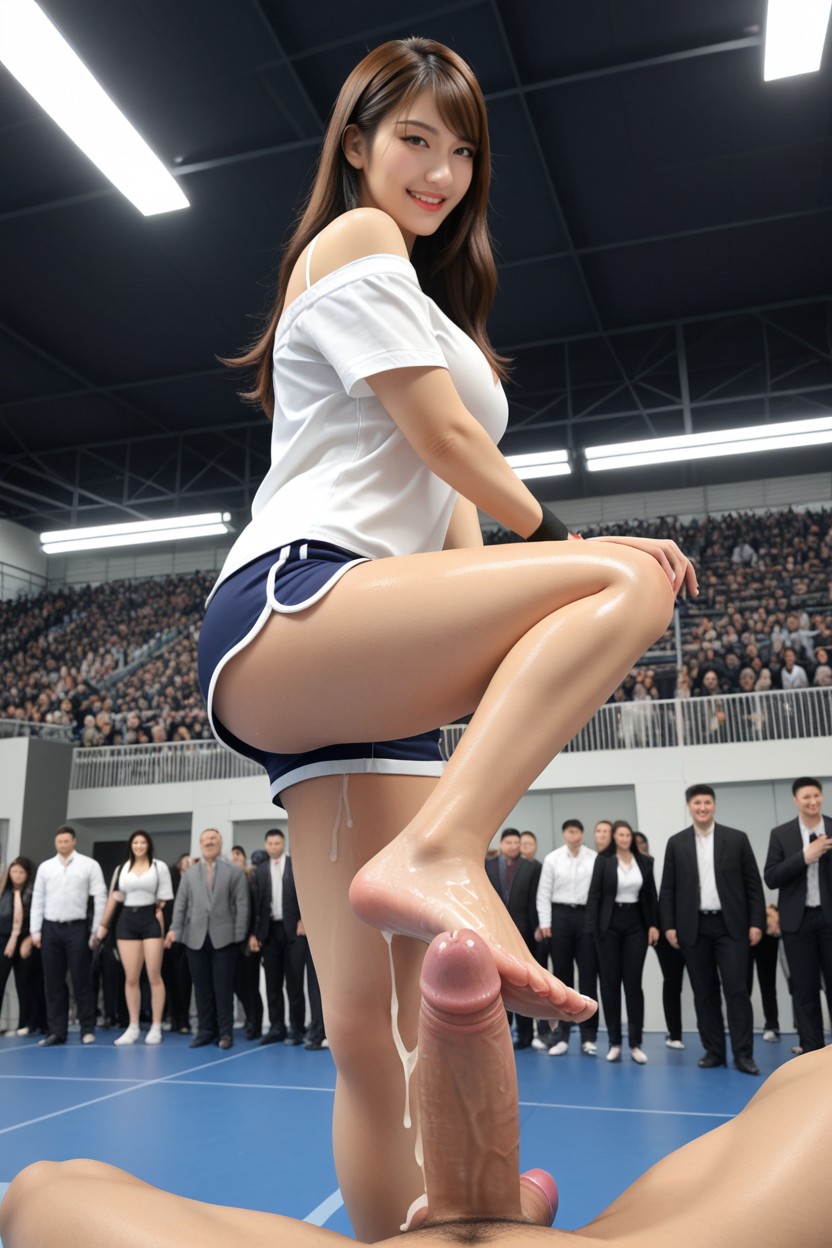 Showing Panties, Cum On Thighs, At Gym Porno IA Asiatique