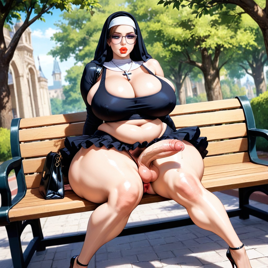Hair-bun, Park, Wide Hips Hentai AI Porn