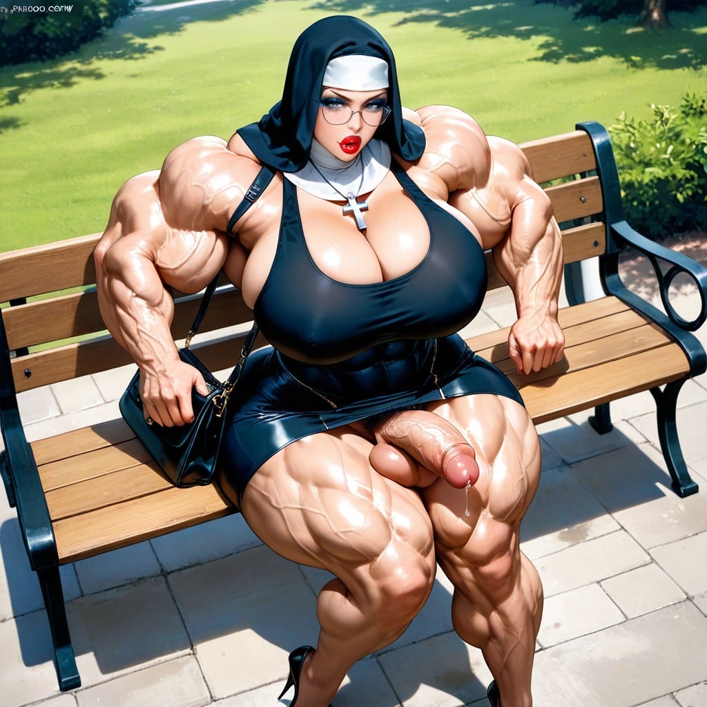Mini Skirt, Hyper Muscles, Bodybuilder Hentai AI Porn