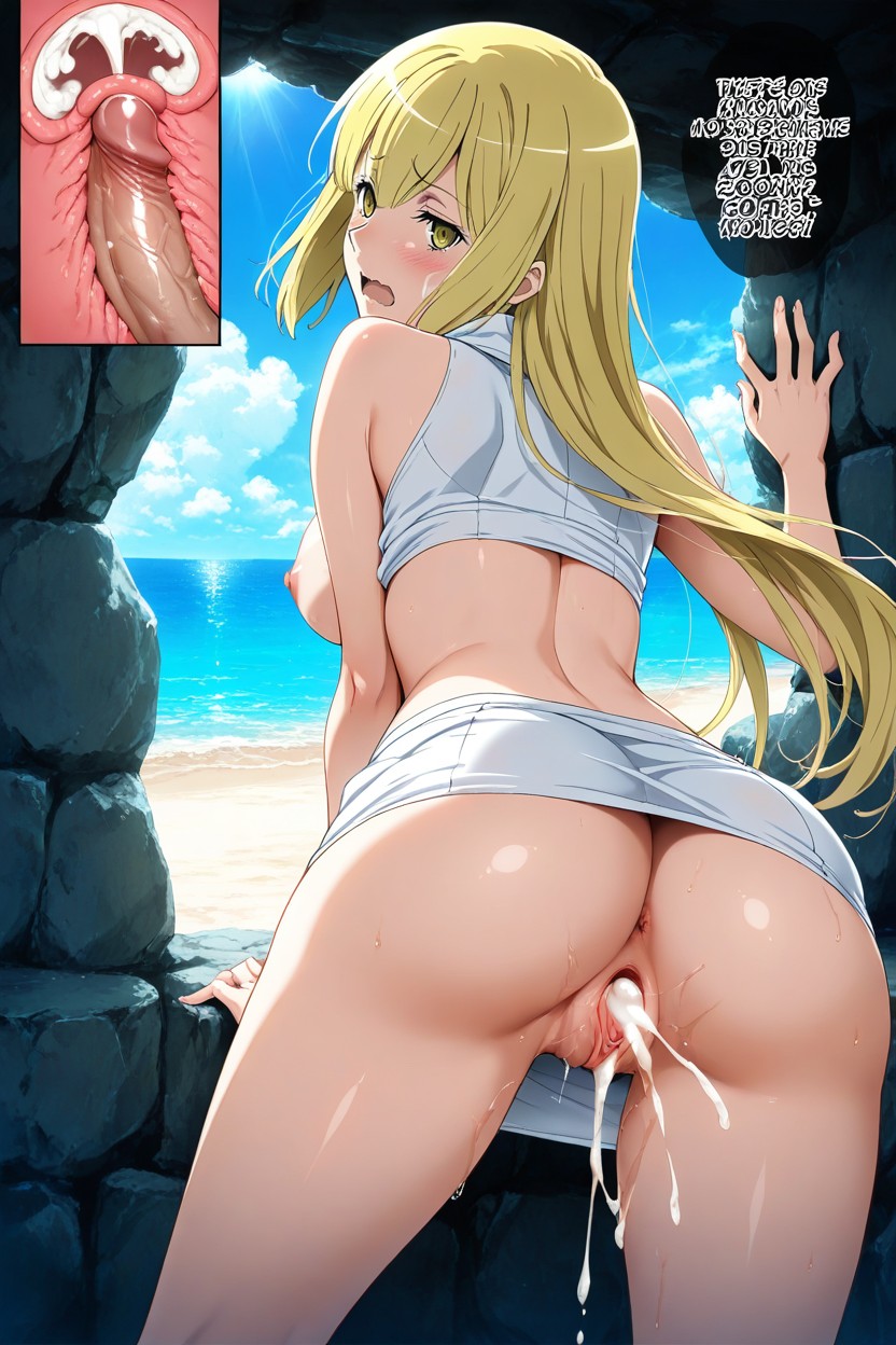 Delicate Eyes, Words, White Crop Top Hentai AI Porn