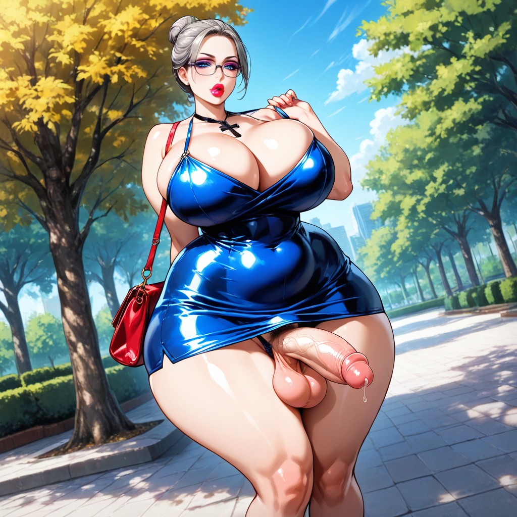 Hyper Huge Wide Hips, Mini Skirt, Filled Lips Hentai AI Porn