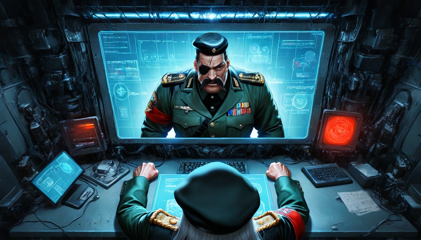 Waist Shot, A Dramatic, He Has A Dark Mustache AI Porn