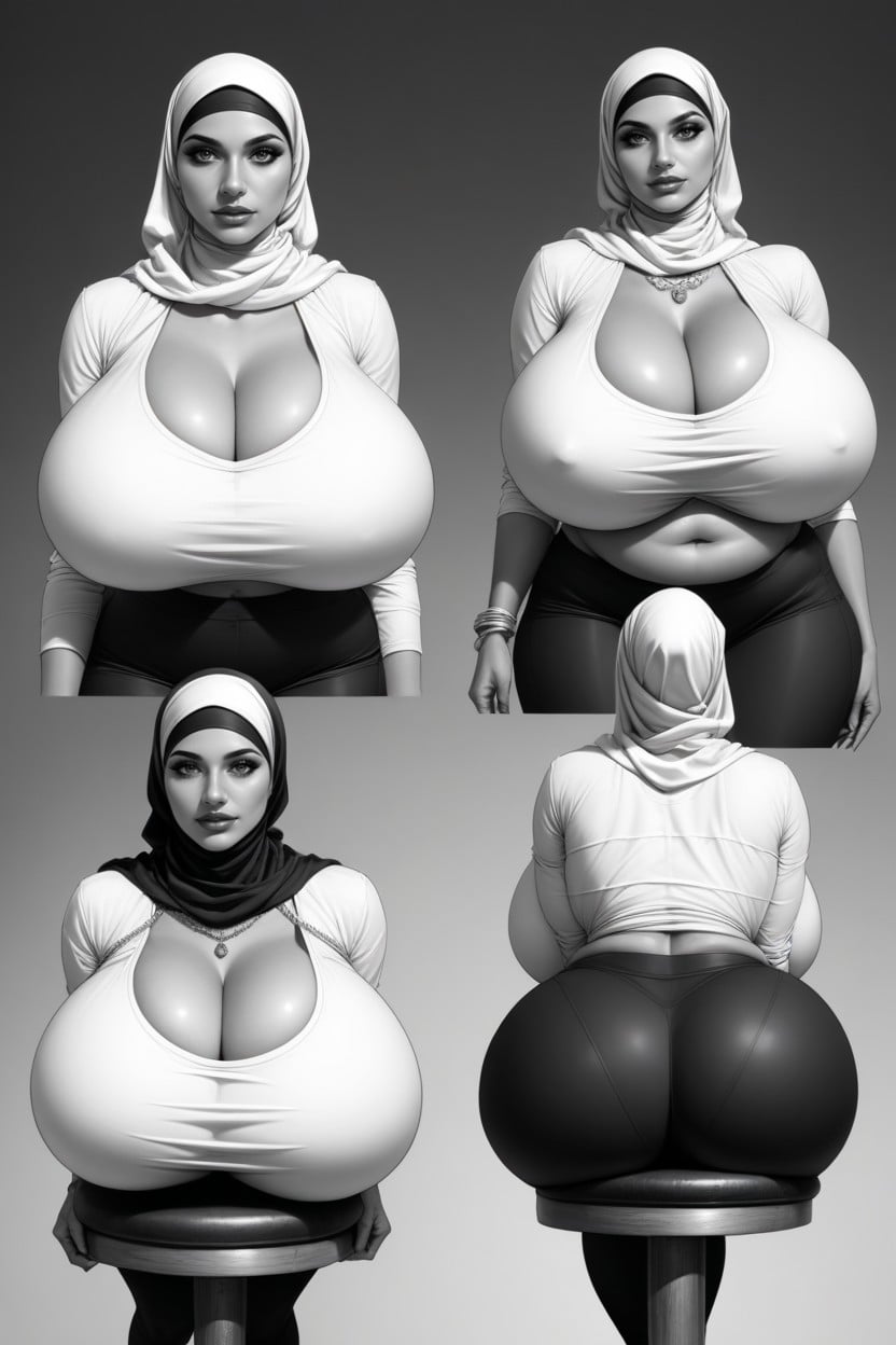 Sporty, Extremely Large Ass, Belly Button Chain Hentai AI Porn