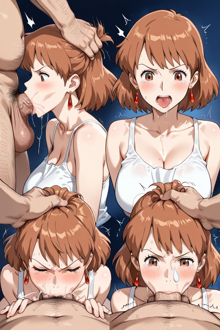 Her Tongue Touching Balls, Deep Throat Penetration, Deepthroat Hentai AI Porn