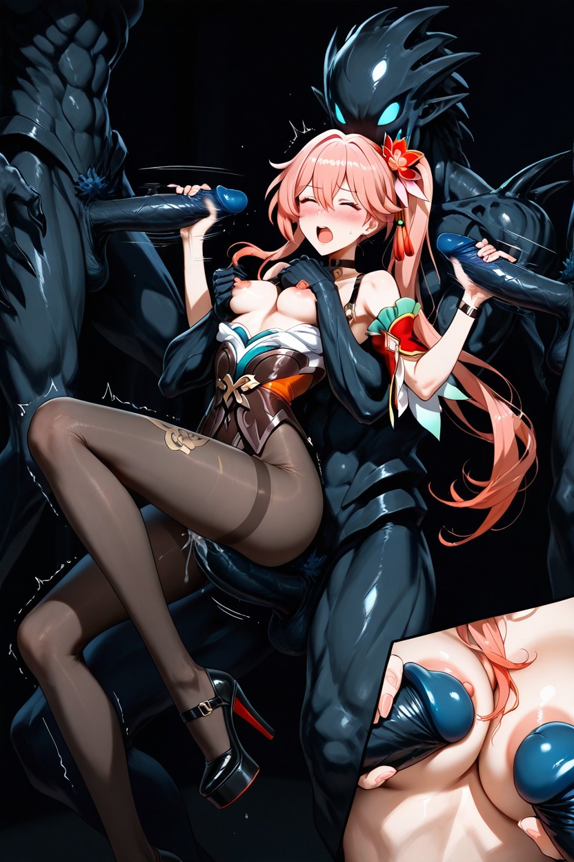 Floating Hair, Lean Legs, Erect Nipples Hentai AI Porn