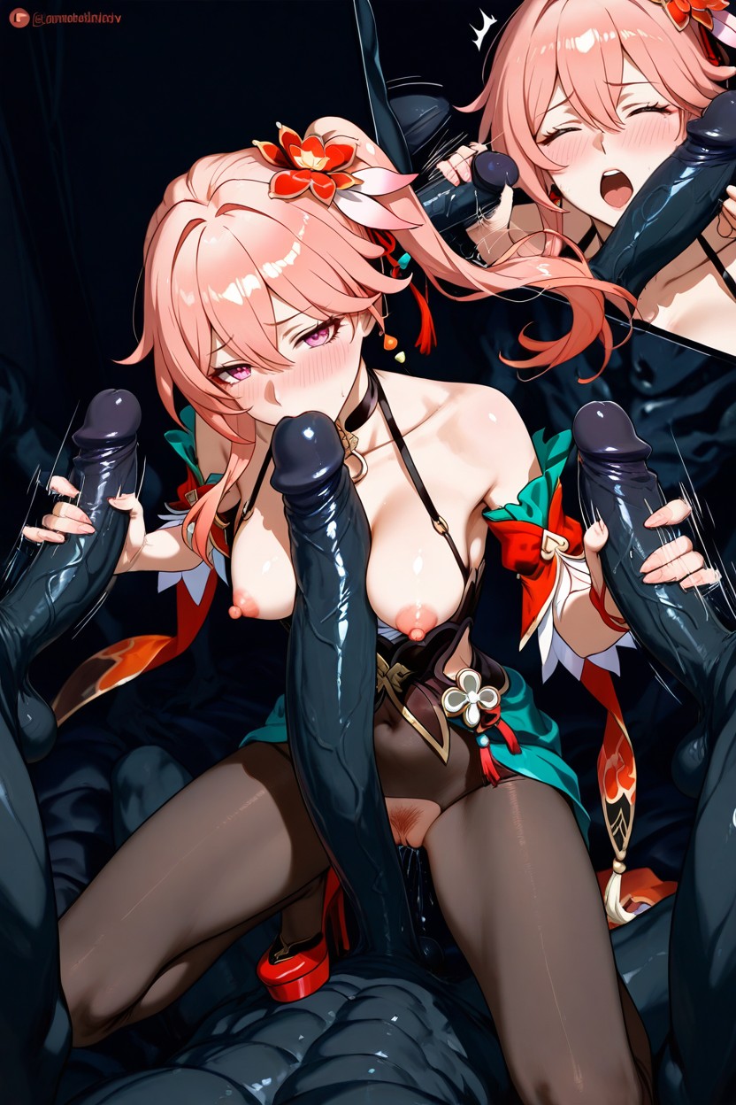 Close-up, Inside Black Room, Erect Nipples Hentai AI Porn