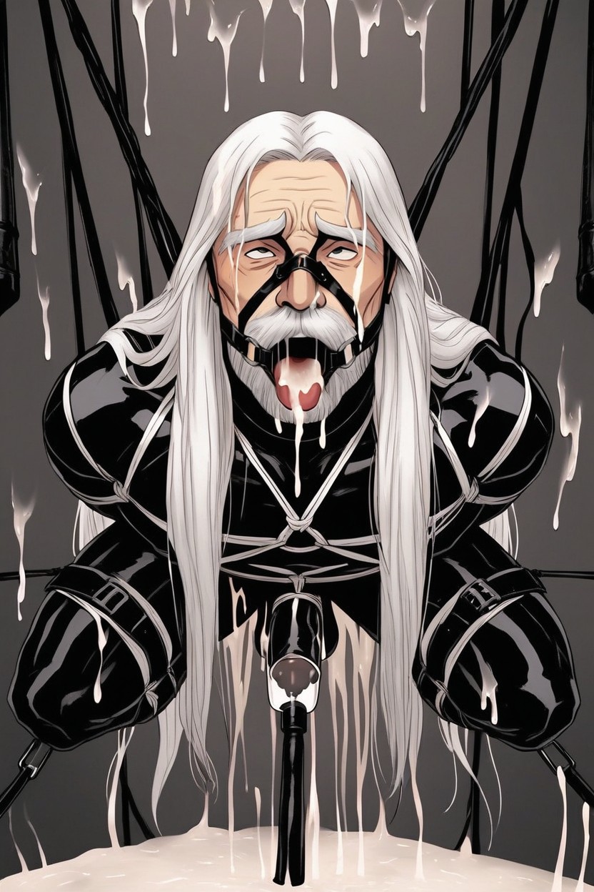 Oldman, Harness, Huge Cumshot Porno IA Gay