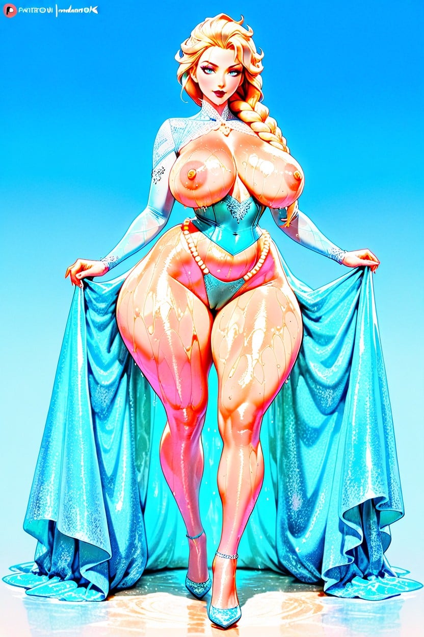 Massive Perky Breasts, Trimmed Pussy, Ultra High Details AI Porn