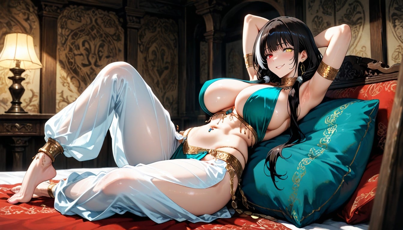 Only Women, Sitting On Pillow Mountain, Big Breasts Hentai AI Porn