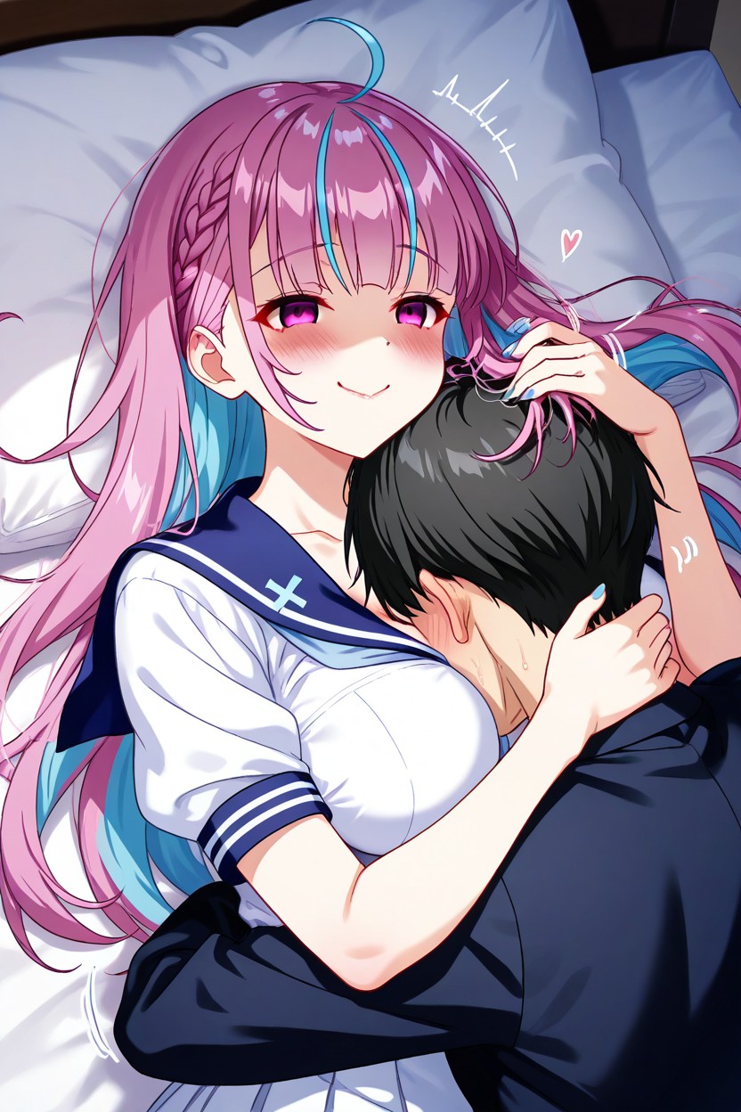Her Highlightless Eyes Gazing At Him, View From Above, 25+ Hentai AI Porn
