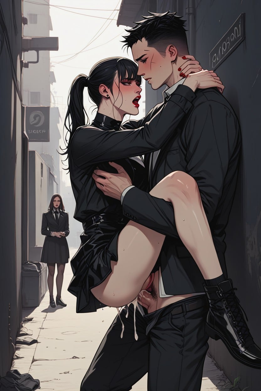 Story, 25+, Spiky Black Hair Tied In A Ponytail Hentai AI Porn