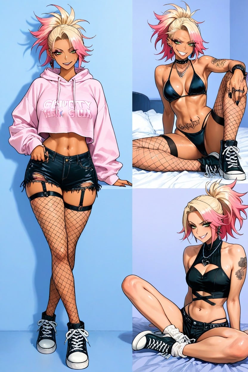 Long Legs, Goth, Tattoos Hentai AI Porn