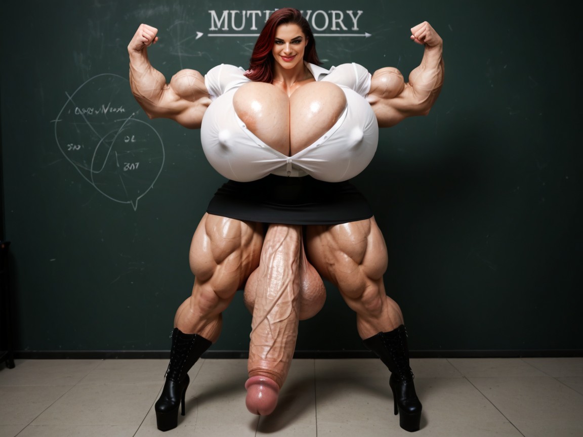 Hyper Testicles, Gigantic Huge Cock, Hyper Thick Cock Shemale AI Porn