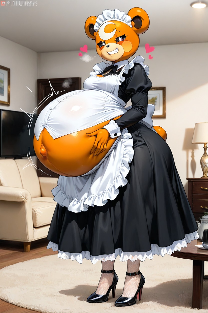 Small Ass, Perfect Massive Rounded Belly, Medium Ass AI Porn