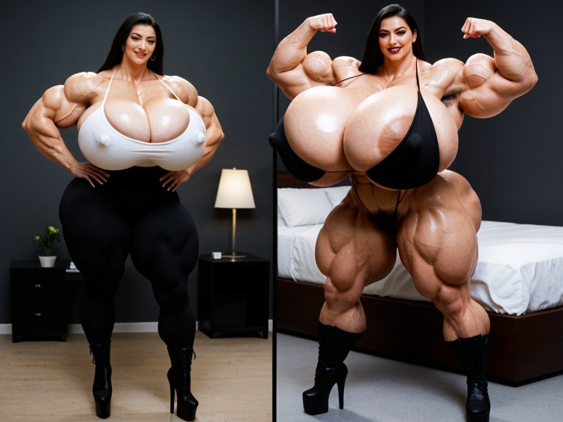 Gluteal Sulcus, Bedroom, Hyper Massive Muscles AI Porn