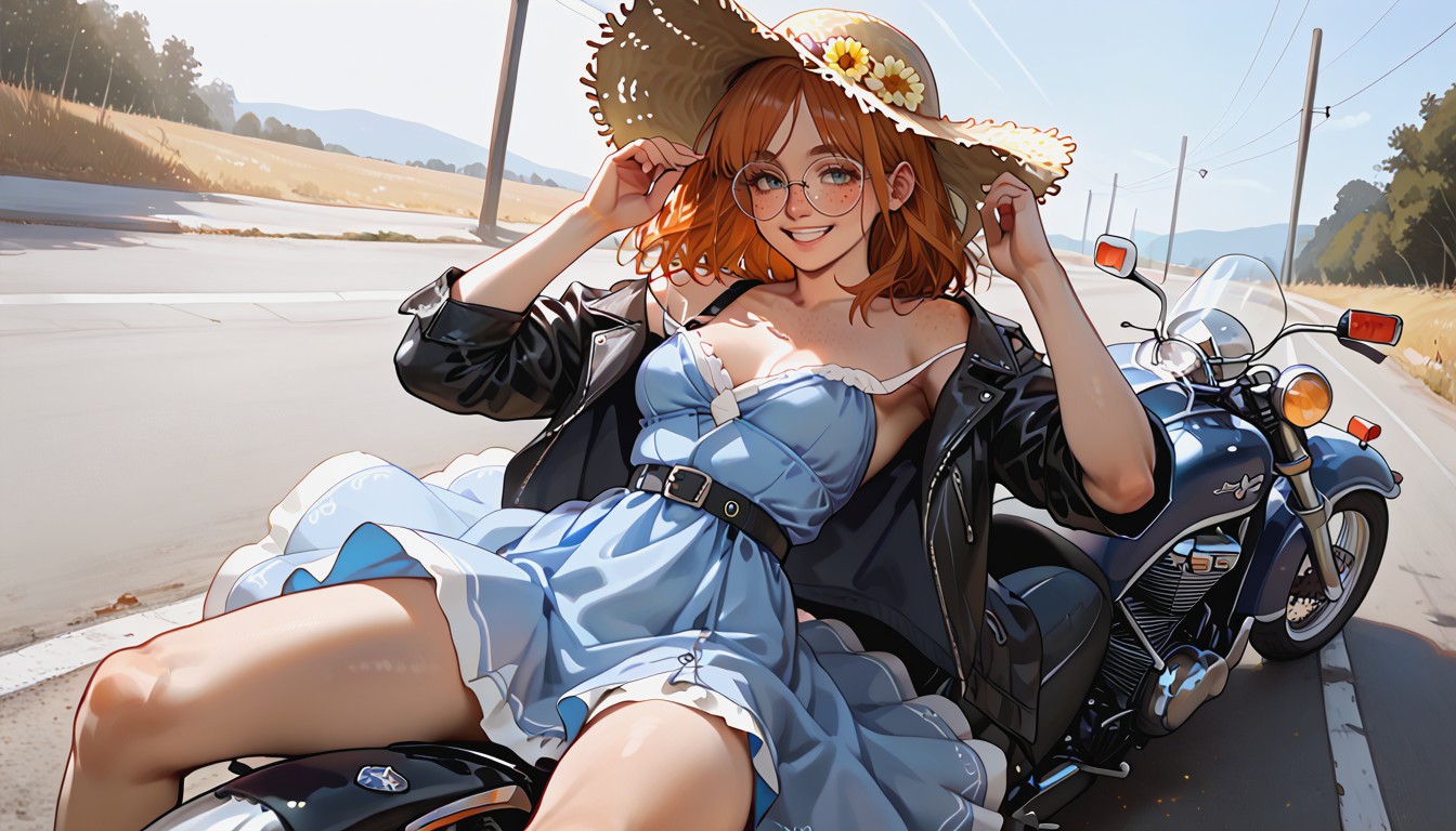 Muscular Male, Wind Effect, Female Has Freckled Shoulders AI Porn