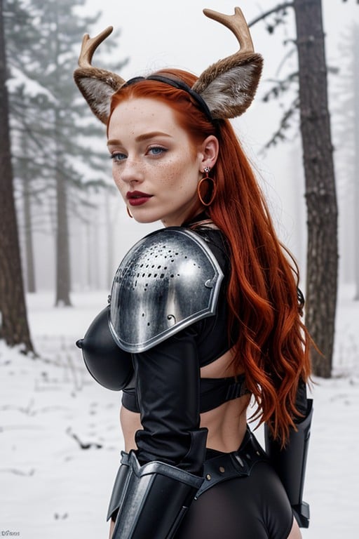 Fog, Red Hair, Black Lips AI Porn