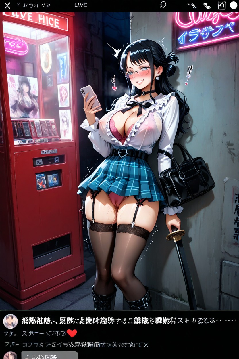 Tashigi From One Piece, Holding Iphone, Live Chat Hentai AI Porn
