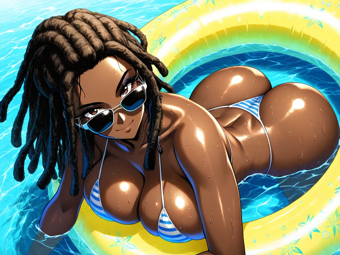 Snatched Waist With Abs, Dread Locks, Slightly Glossy Lips Hentai AI Porn