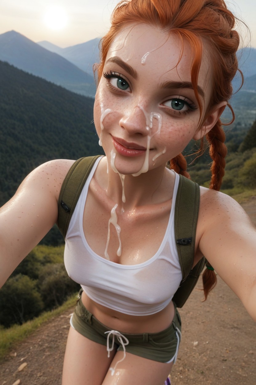 Sunny, Freckles, Mountains AI Porn