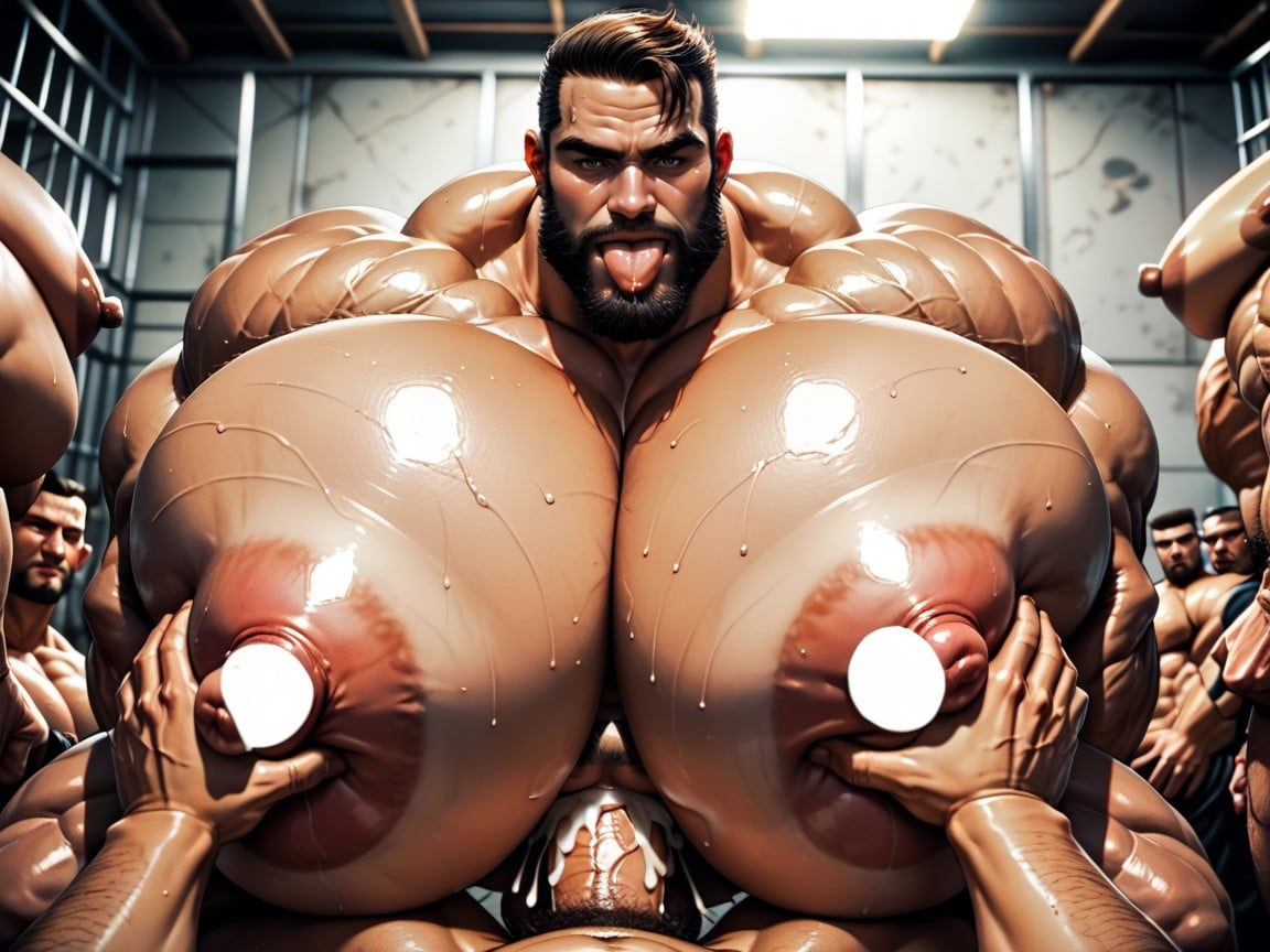 Grabbing Boobs, Big Pecs, Hyper Boobs AI Porn