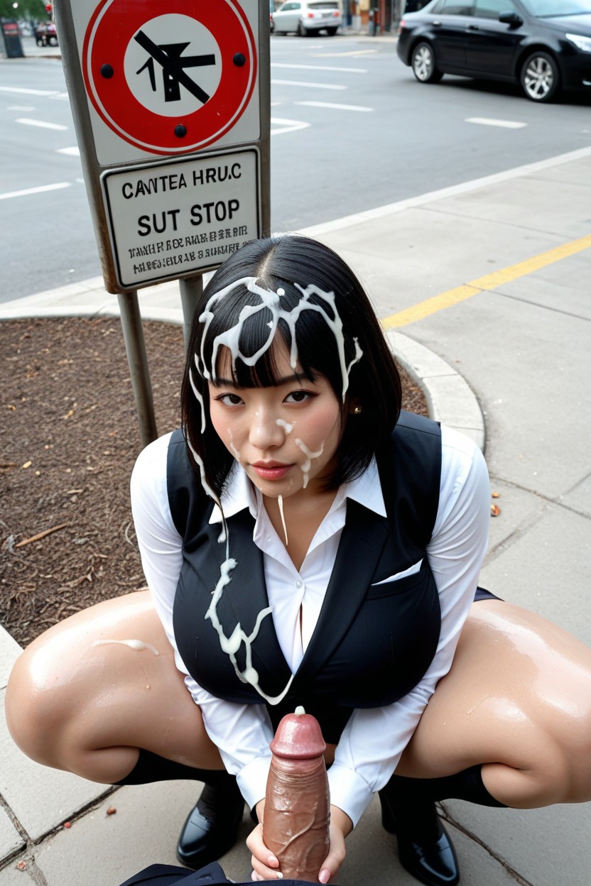 Squat, Penis On Head, Vest That Closes Up To The Chest AI Porn