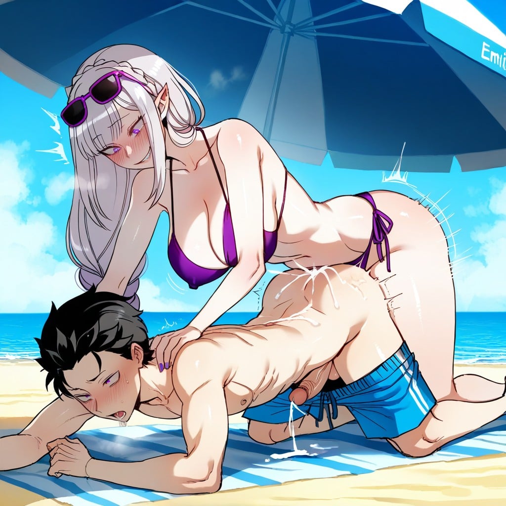 Purple Eyes, Futa Looking At Male, Doggystyle Sex Hentai AI Porn