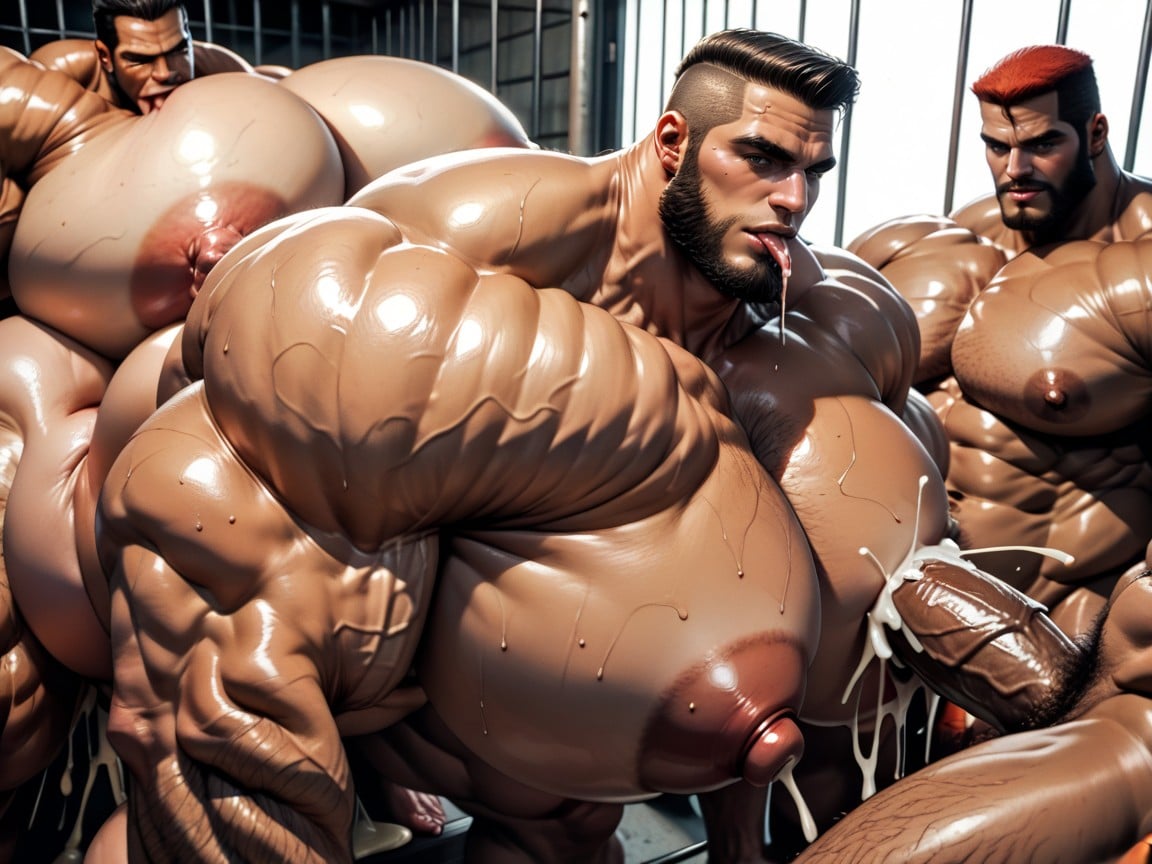20+, Gang Bang, Massive Muscles AI Porn